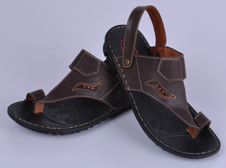 祥隆特价休闲潮流2012新款男士皮凉鞋夏季男