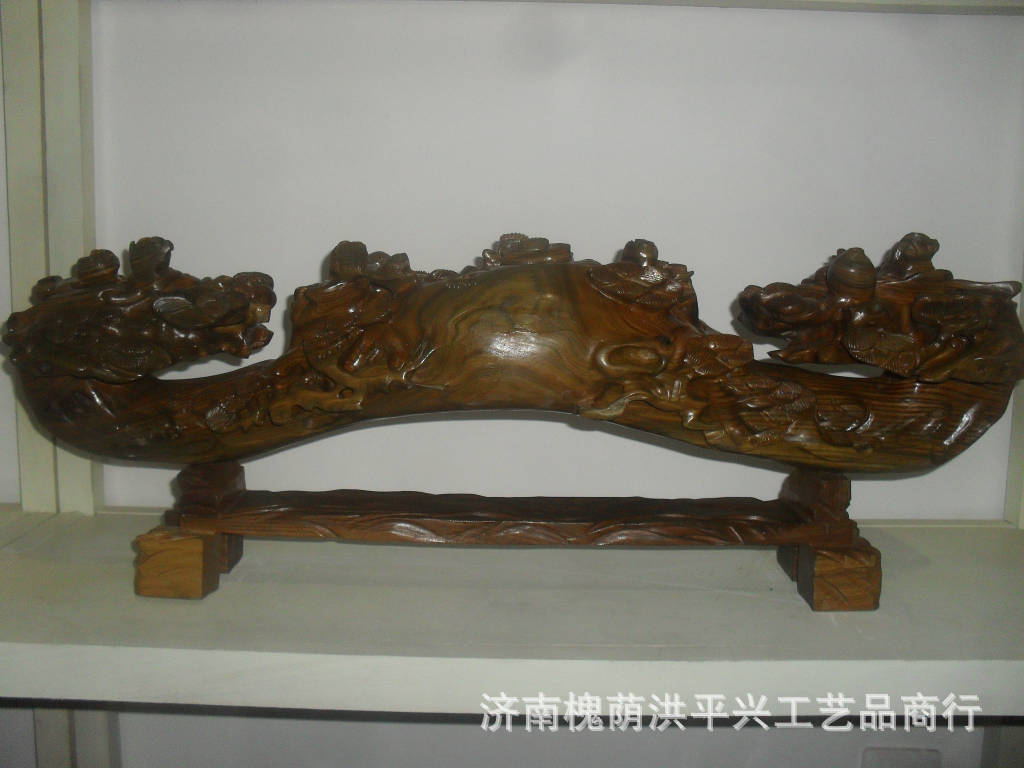 绿檀木精雕刻八仙如意,八仙如意摆件,八仙工艺品图片_9