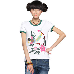 <em>精致女人装</em>系列 新款女装 绣花燕子短袖T恤 雨
