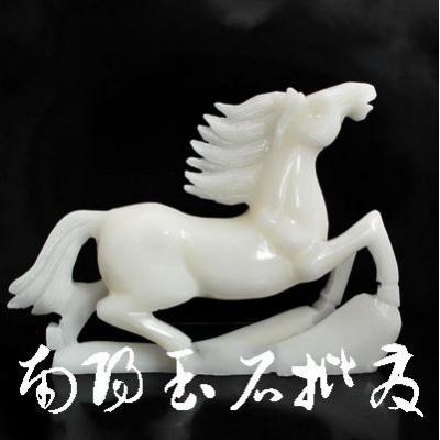 汉白玉马到成功摆件-助事业催官运