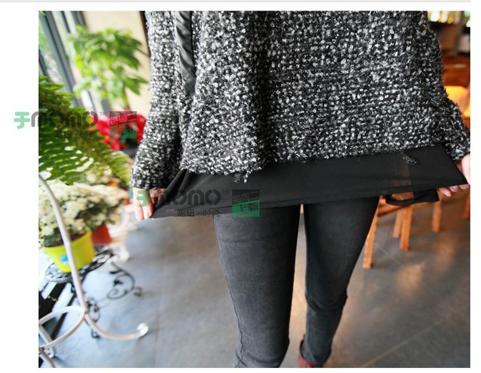 2012 新品698#内衬雪纺<em>双层</em>A字混<em>织毛衣</em>韩版