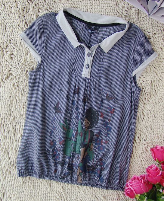 印花短袖<em>女式</em>T恤 休闲韩版<em>女衬衫</em>t恤 <em>杭州</em>女装