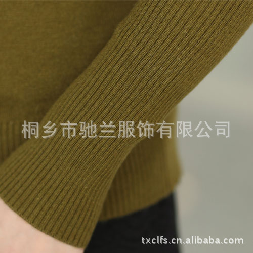 2012秋装新款韩版女装V领镶钻公主袖纯色女式打底针织羊绒羊毛 衫