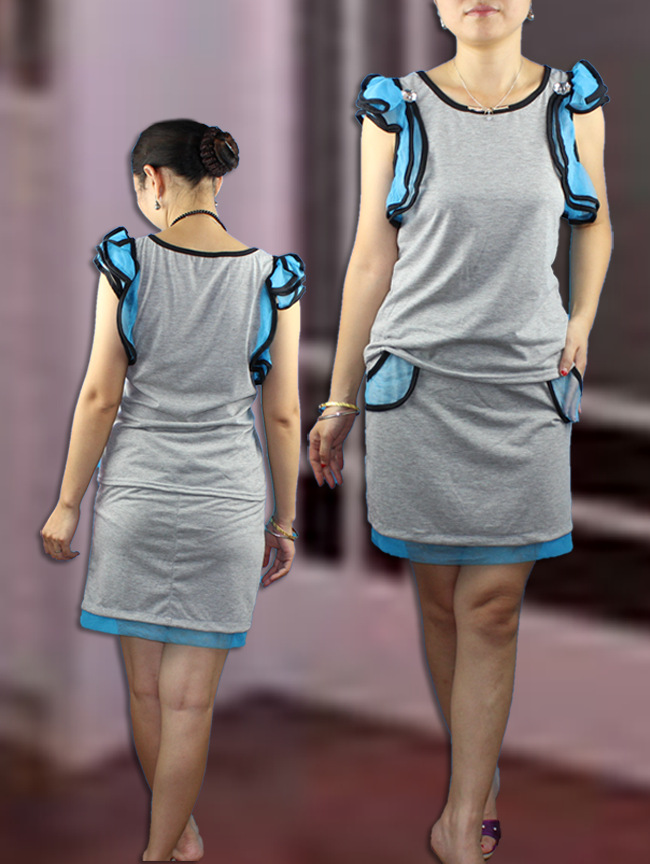 <em>职业女</em>套装 <em>配</em>短裙针织女套装 无袖插色女套装