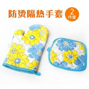 厂家直销烤箱专用微波炉隔热手套加垫子微波炉二件套防烫手套手套