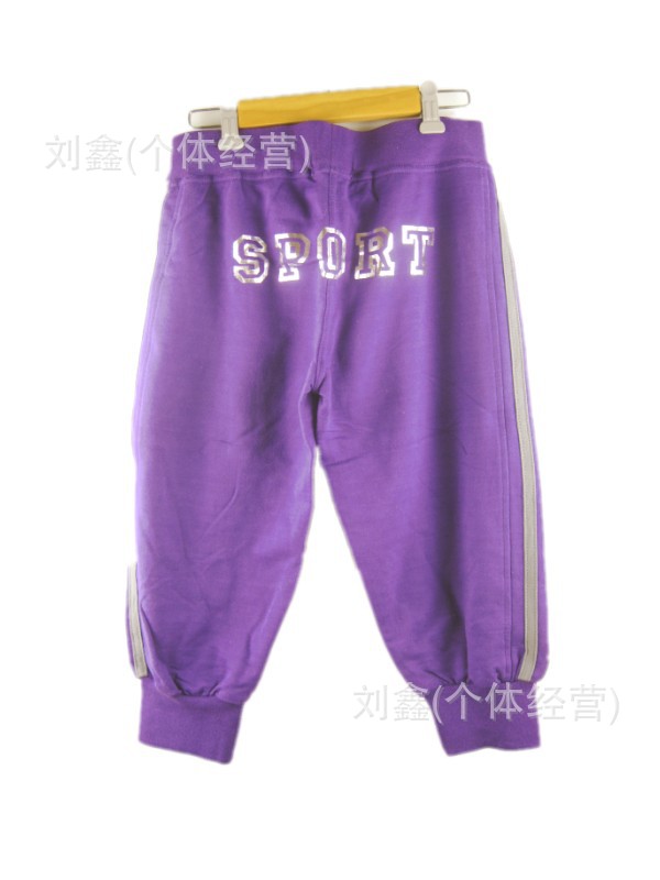 外贸原单童装批发 中大<em>女童 纯棉</em>毛圈 <em>马裤</em> 七分