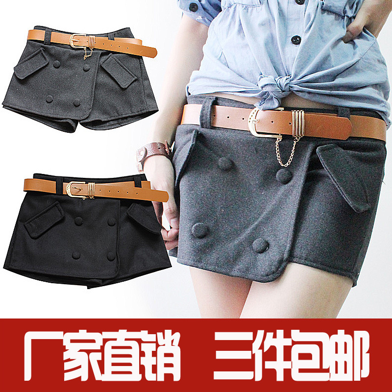 百搭精美波浪下摆<em>毛线手工</em>钩花镂空<em>编织短裤</em> 