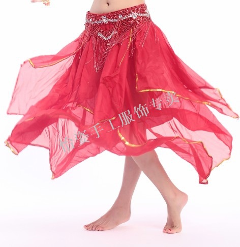 【怡<em>姿</em> <em>肚皮舞服饰</em>专卖 经典雪纺裙 金边四片裙