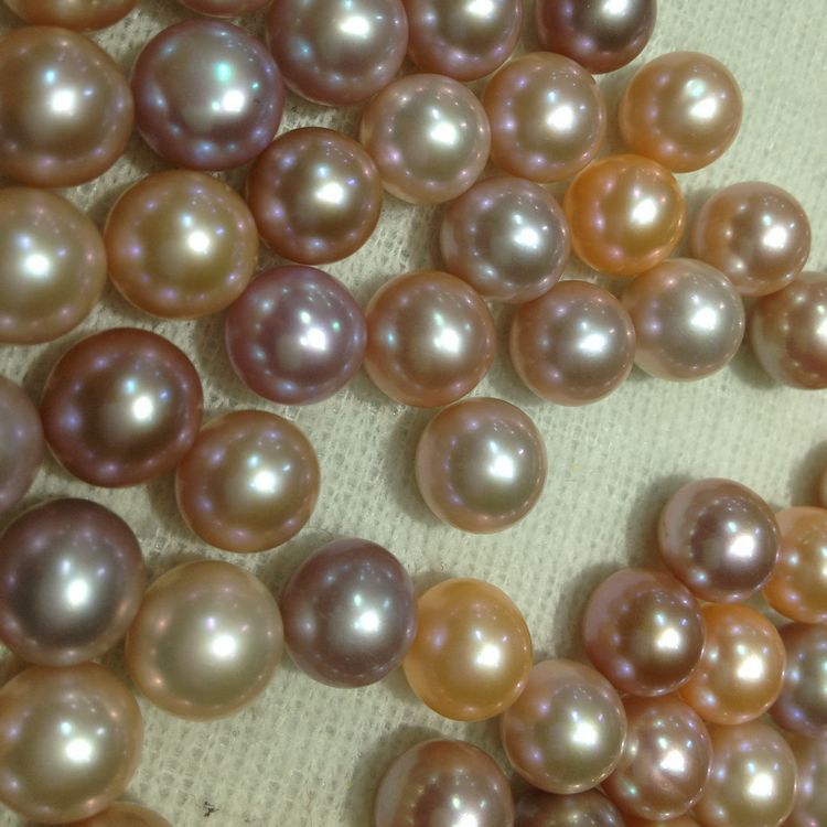 天然淡水珍珠散珠颗粒珠 圆 强光无瑕 7-8mm