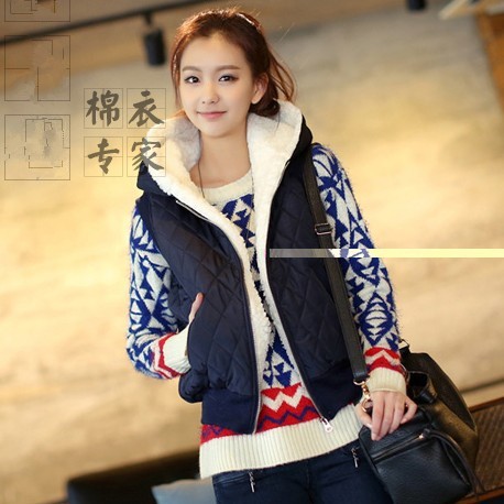 2013秋冬热卖羊羔毛<em>女式棉马甲</em>背心 韩版大码