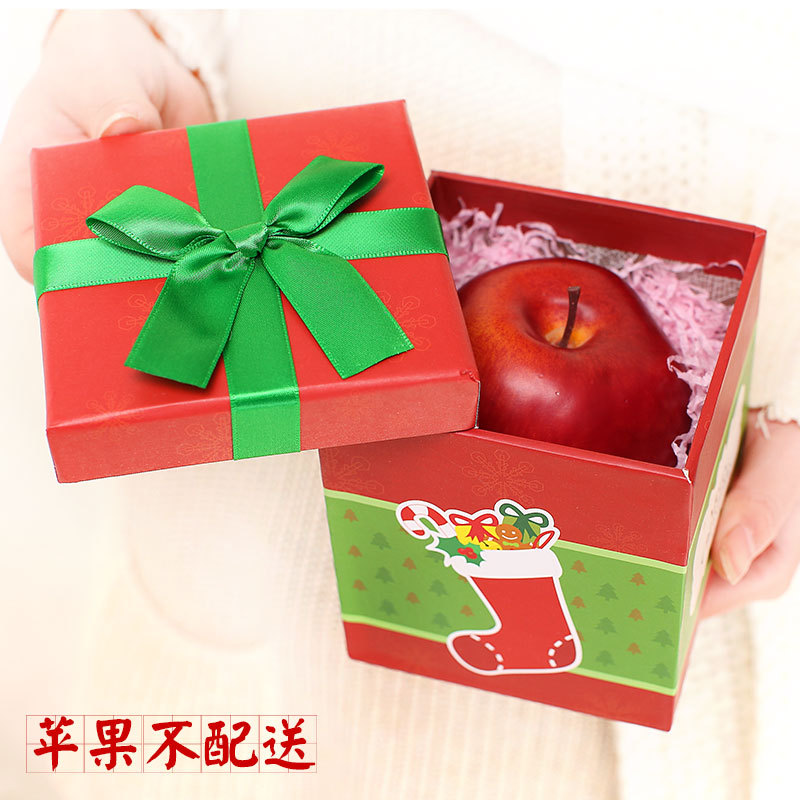 圣诞苹果盒 简装苹果盒系列 全绿色圣诞树苹果