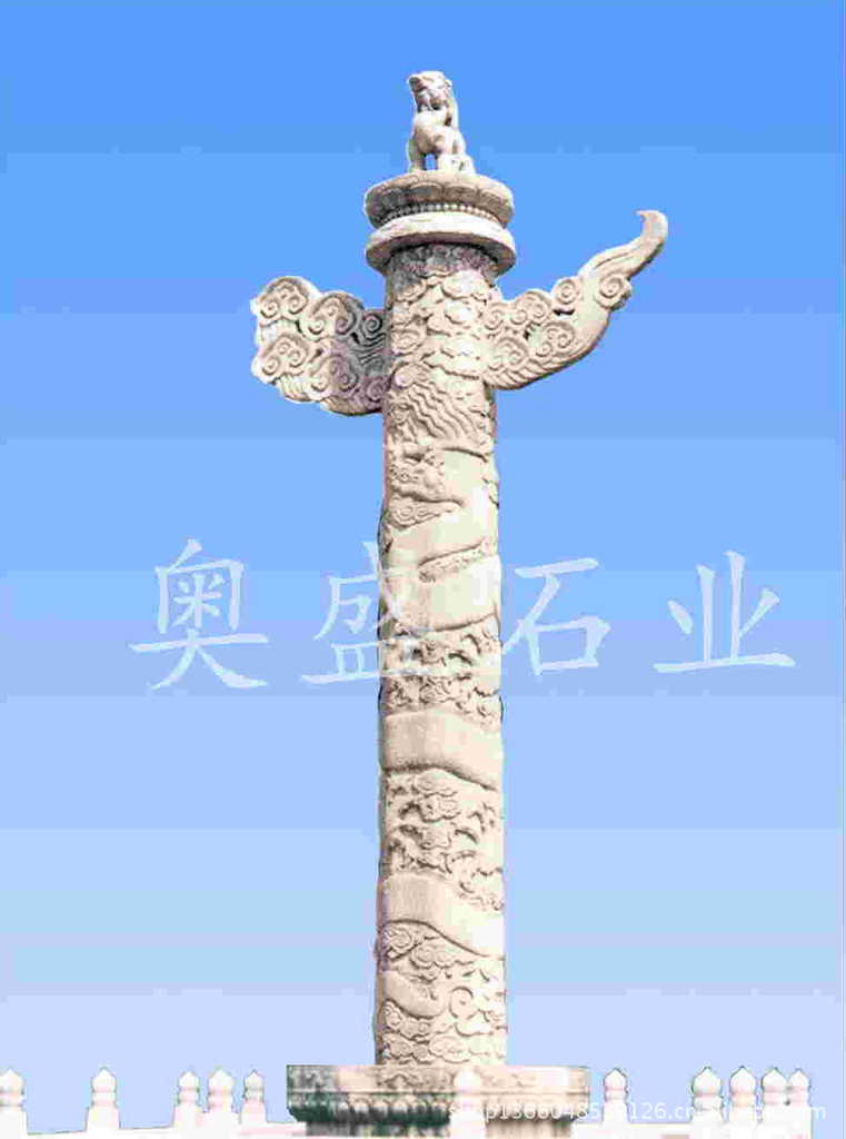 加工定大理石雕刻华表 盘龙柱 石柱 石雕柱子 曲阳石雕 zz--002