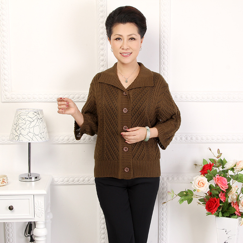 【新款<em>女式</em>毛衣 <em>中老年</em>羊毛衫 <em>镂空开衫女式</em>针