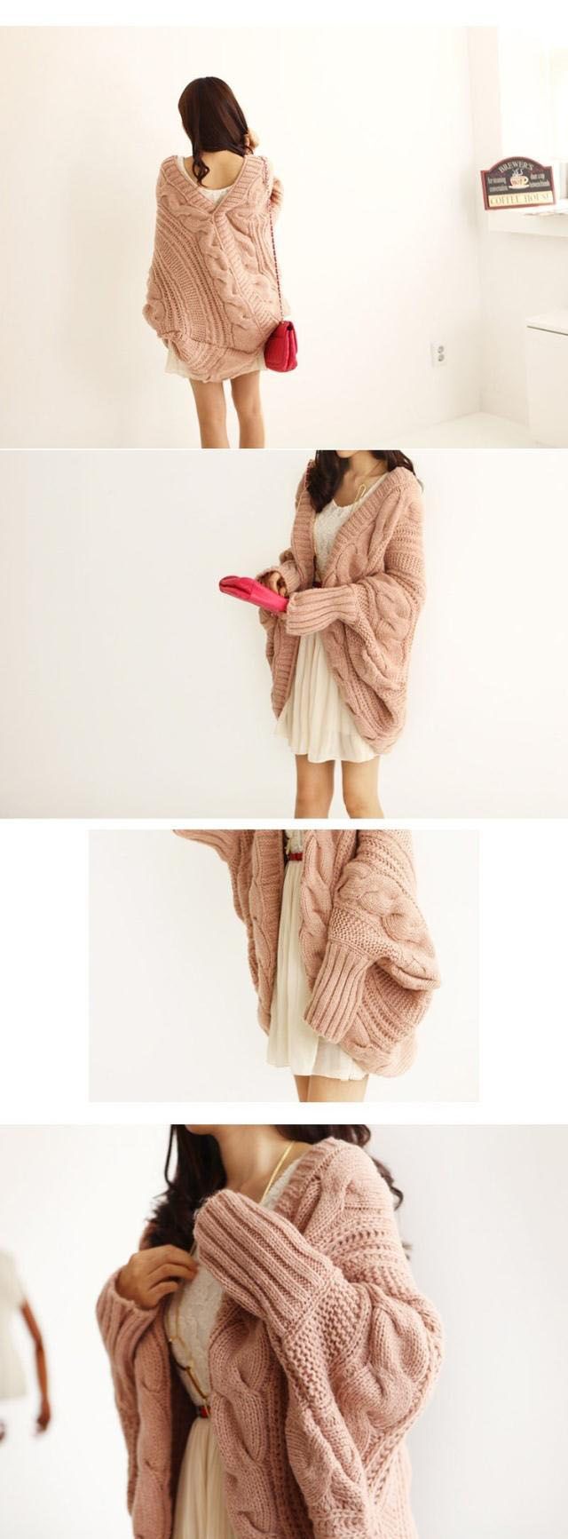 【秋装新款女式<em>针织</em>衫<em>开衫</em> <em>加长</em>加厚<em>宽松</em>中长