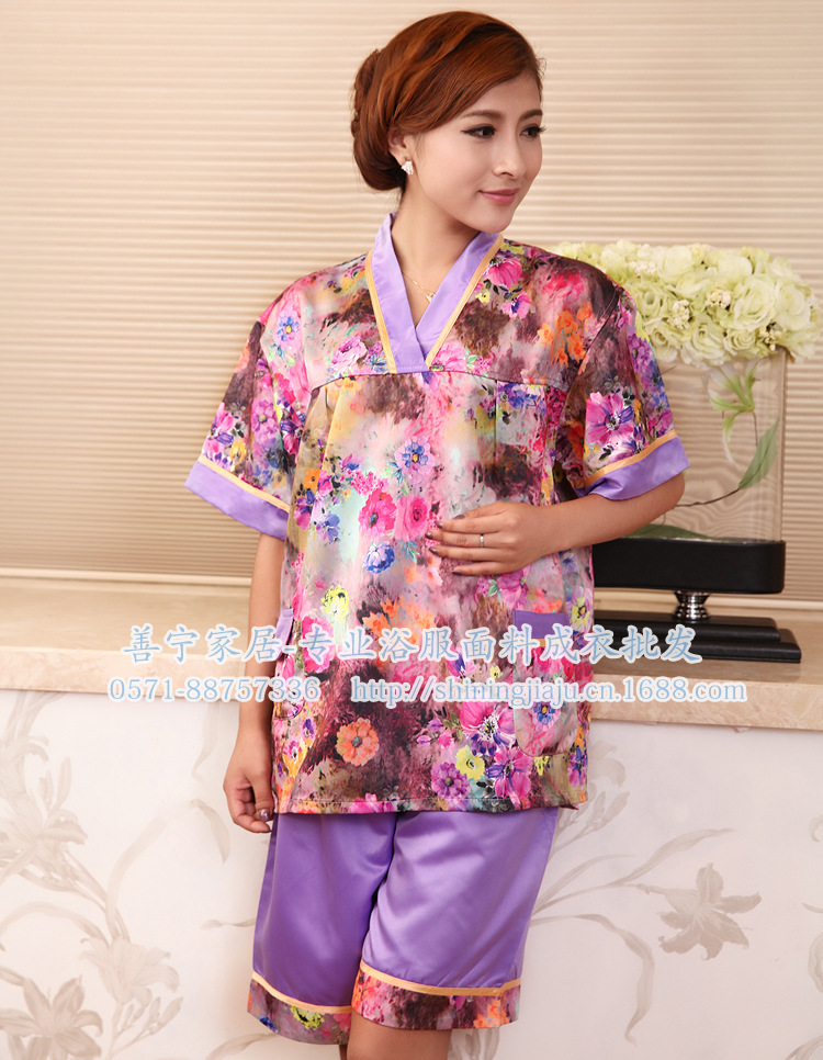 <em>汗蒸</em>服纯棉丝棉女款/情侣浴服浴衣/桑拿服spa