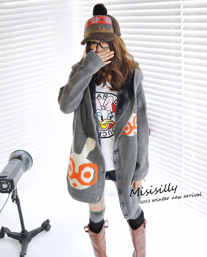 秋冬<em>毛衣</em> 女 <em>韩版</em> 宽松 <em>长款</em>长袖 <em>加绒</em> 厚<em>毛衣</em>开