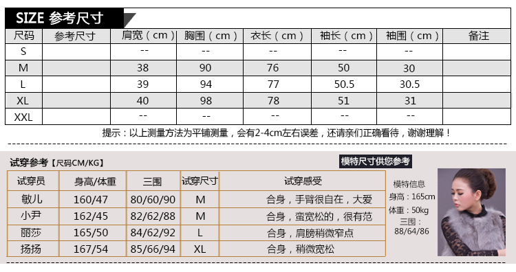 015尺碼表