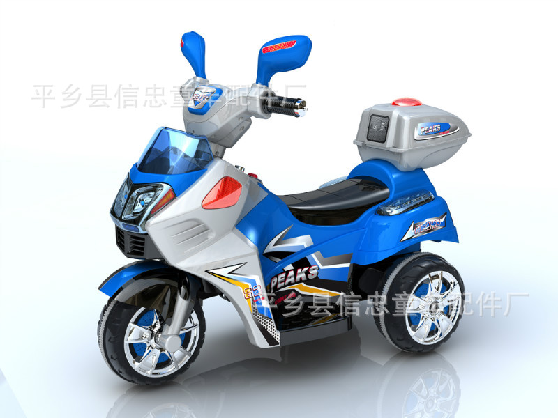 新款电动摩托 儿童电动玩具车 仿真拼色电动三