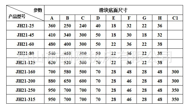 沃得精机JH21系列开式固定台压力机（供应中山、珠海等珠三角）