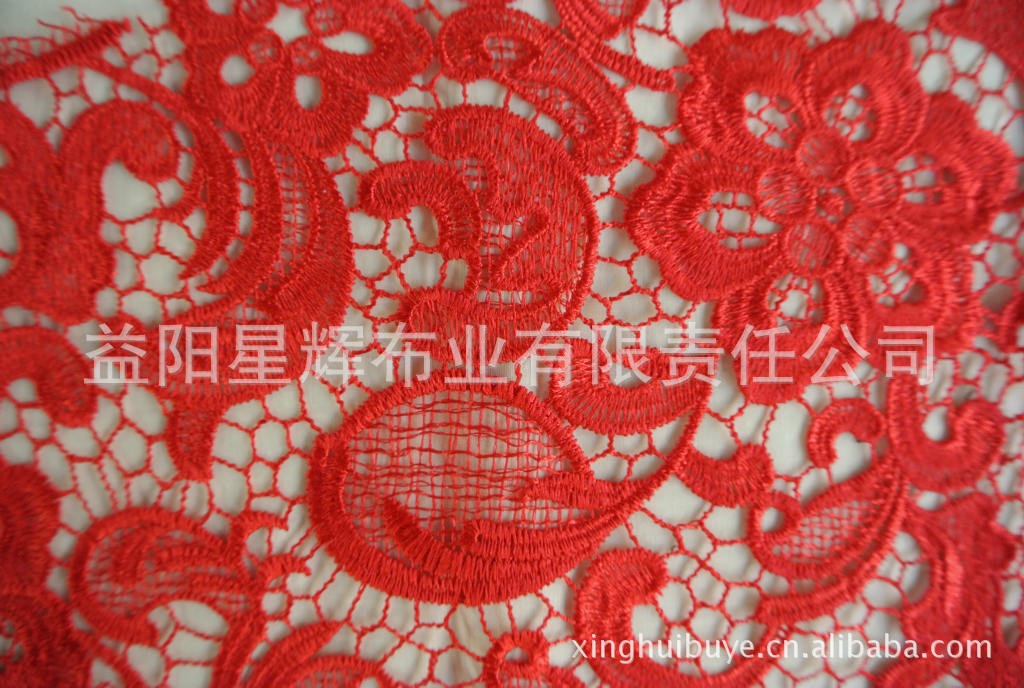 六瓣花水溶绣花布,女装鞋材箱包手袋用布,E55