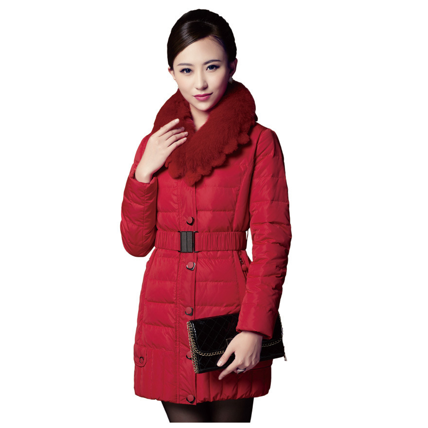 2013 梦天姿 B-1318 <em>羽绒服半成品</em> <em>女款</em>大毛领