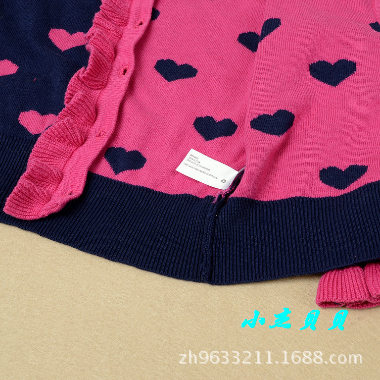 <em>外贸</em>童装<em>批发</em> 小童<em>毛衣</em> <em>品牌</em>童<em>毛衣</em>女童心形双