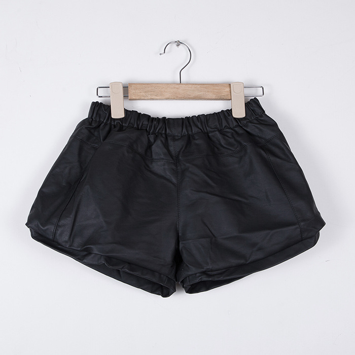 原单 秋季新款韩版<em>高档</em>PU<em>皮短裤</em> 简约皮裤女 