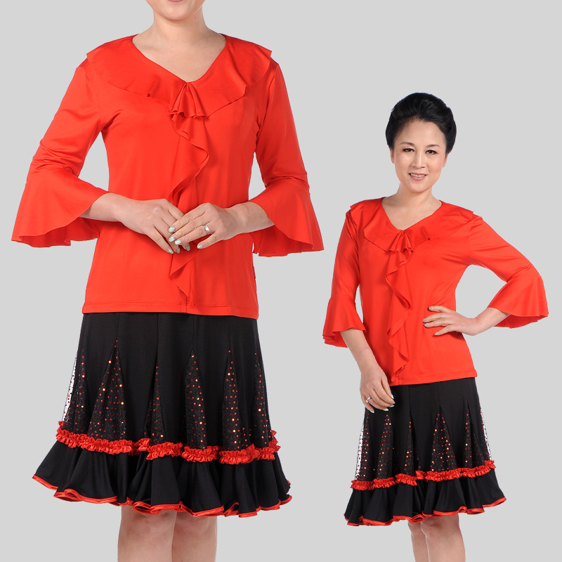 尼歌拉2013新款广场舞服装亮片大摆裙舞蹈服