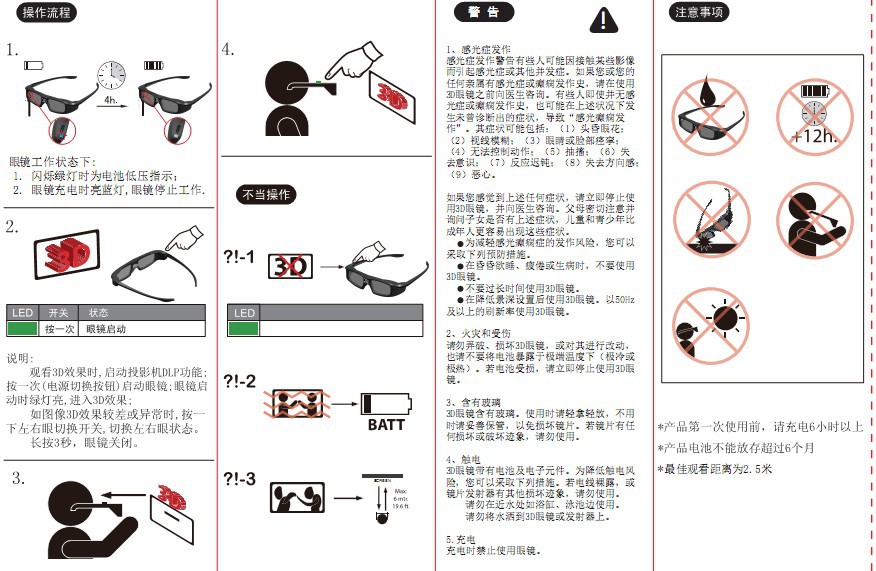 【厂家批发DLP投影仪3D眼镜 主动式快门3D眼