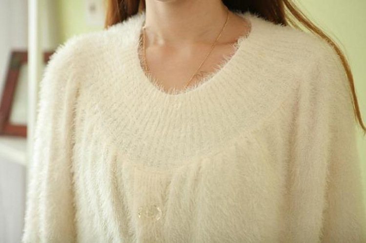 新款韩版女装<em>外套</em>3粒扣<em>披肩</em>长毛款<em>短装</em> 女<em>针织</em>