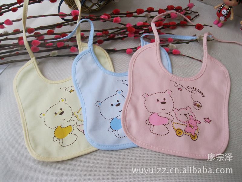 家居用品 婴儿服装服饰 2013新款小精灵宝宝全棉防水口水巾 围兜 围嘴