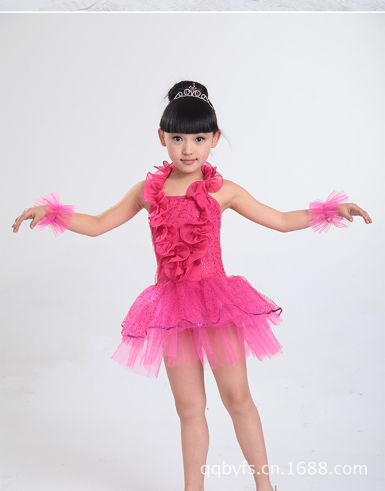 【供应 儿童拉丁舞服装 <em>女少儿</em>拉丁舞裙新款 女