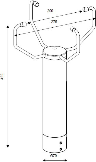 二維超音波風速風向機產品尺寸圖片1