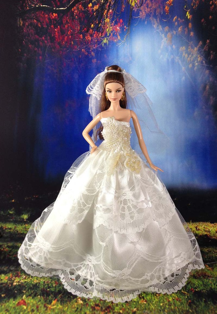 【芭比公仔服装 芭比娃娃婚纱裙】价格,厂家,图