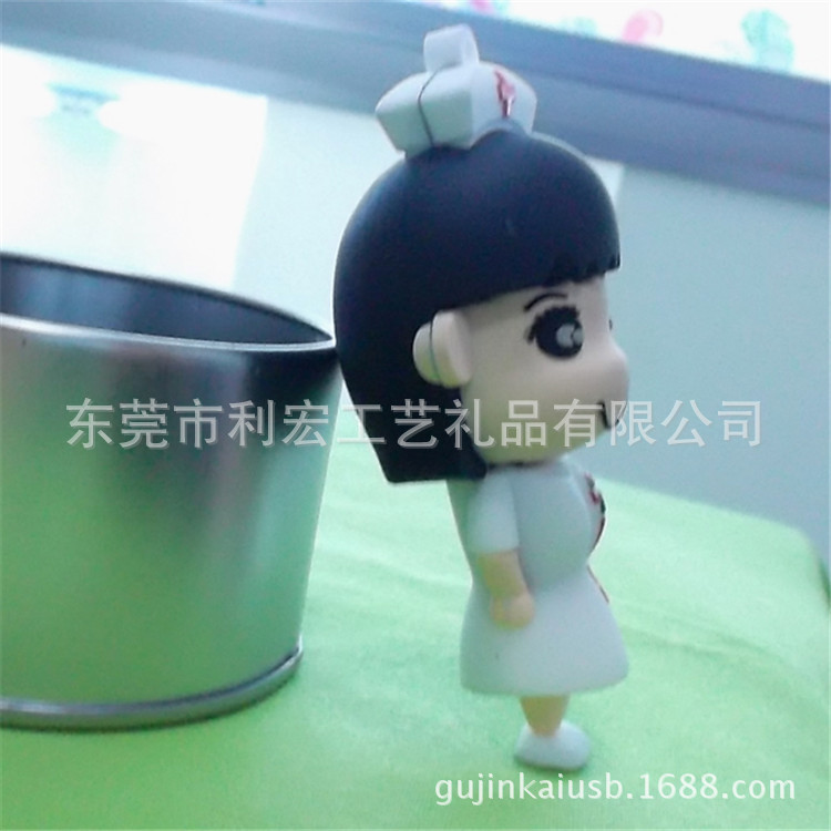 【厂家直供 3DPVc软胶<em>女护士</em>U盘外壳 卡通U