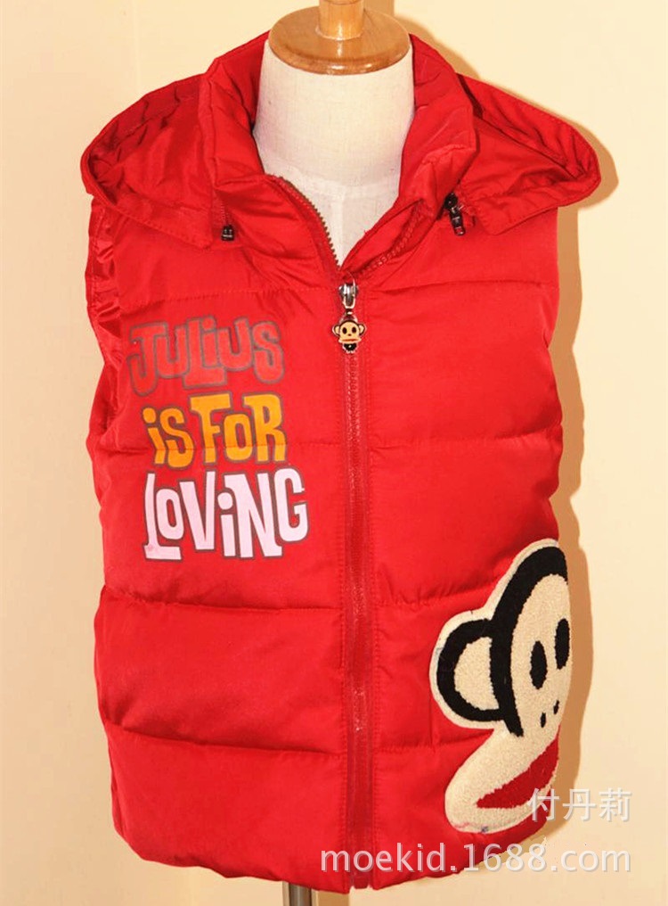 2013新款<em>大嘴猴羽绒马甲</em> 中大童背心马甲 男童