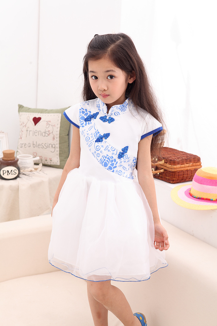 童装<em>女童</em>夏装2013新款<em>青花瓷</em>儿童婚纱<em>女童</em>公