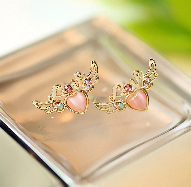 批发采购耳饰-日韩流行饰品批发水钻猫眼石爱