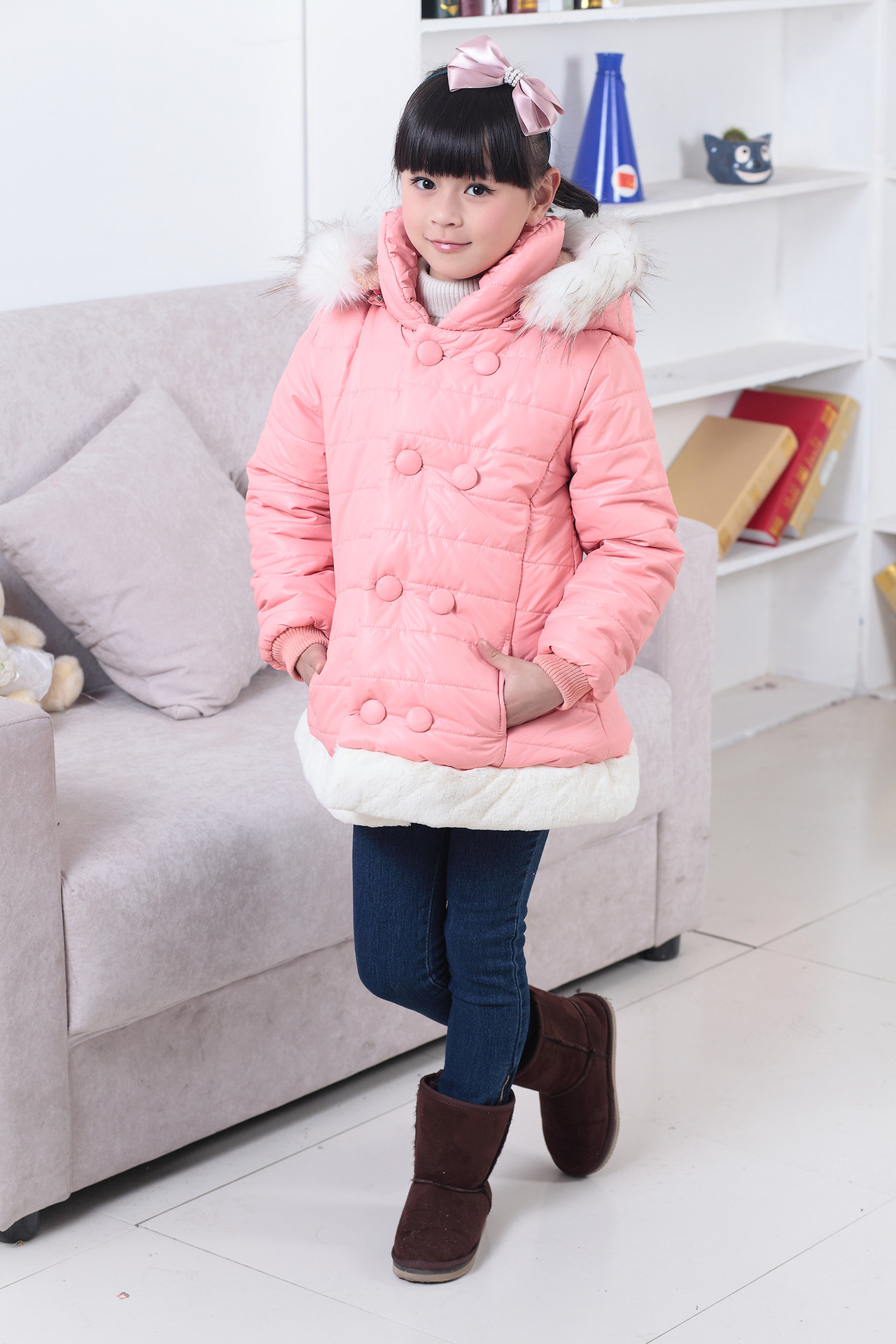 2013冬季新款<em>女童棉衣棉服</em> 连帽<em>毛毛</em>棉<em>外套</em> 魔