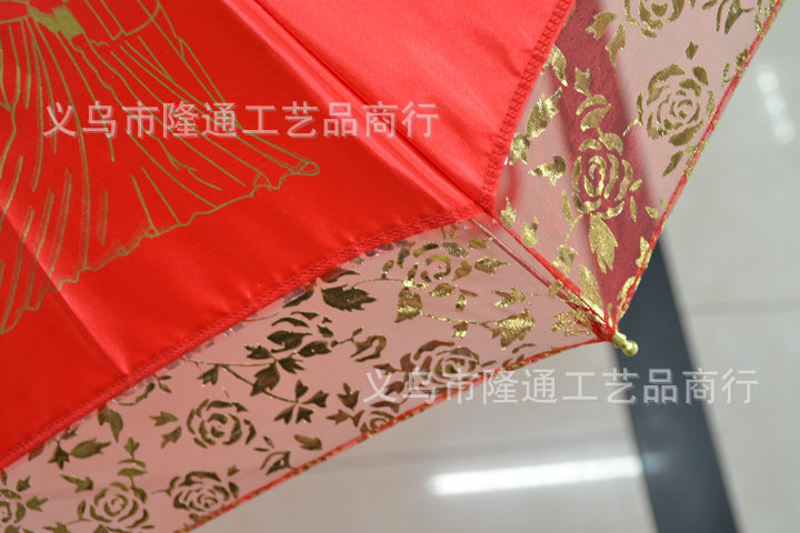 吳金玫瑰蕾絲花邊永結同心 雨傘結婚用品批發