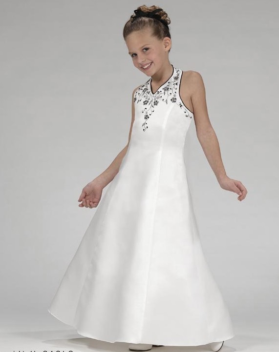 批发采购婚纱、礼服-新款白色简单大方花童吊