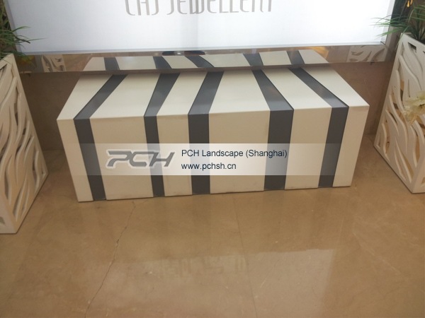 纹路长方形玻璃钢休闲椅