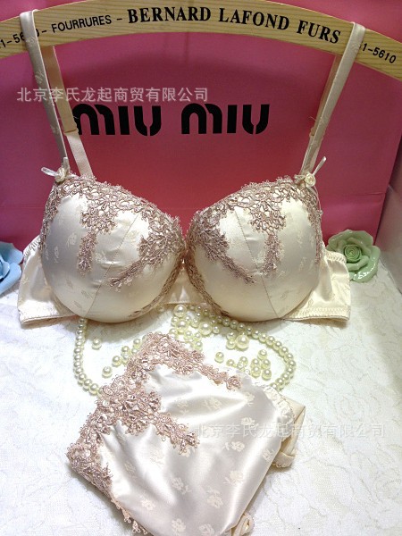 【实拍黑法国<em>顶级</em>奢华性感聚拢 <em>文胸</em> 缎面蕾丝