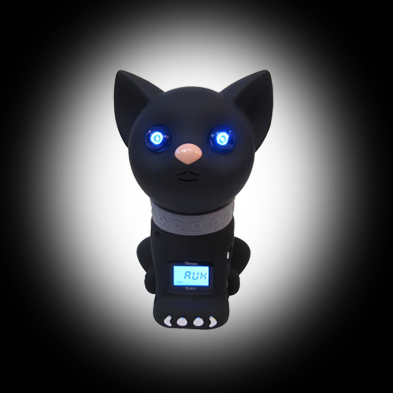 【厂家直销 创意 动物音箱 猫音箱 眼睛发光带显