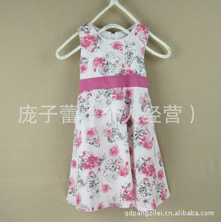2013<em>夏季</em>新款 <em>女款童装</em>白色玫瑰花童吊带短袖
