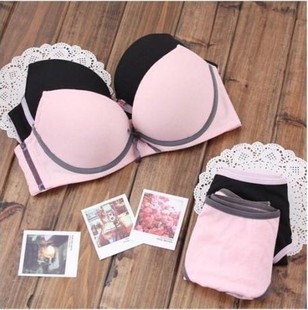 纯棉超舒适<em>材质</em>,聚拢调整少女<em>文胸</em>套装 - 纯棉