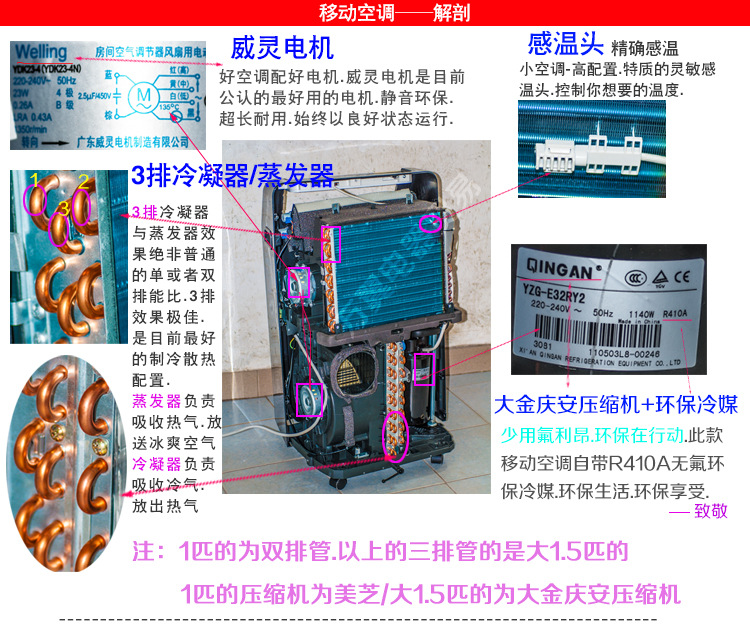 美的移动空调 批发美的移动空调大1p匹冷暖全新正品(免安装)