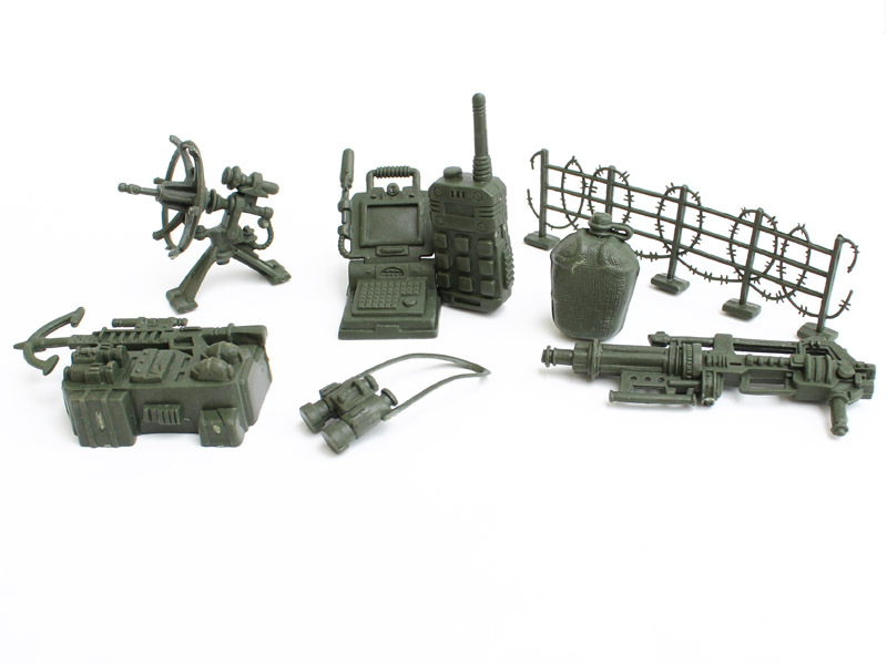 雷达通讯望远镜机枪设备套装 军事塑料沙盘模型 儿童玩具批发厂家