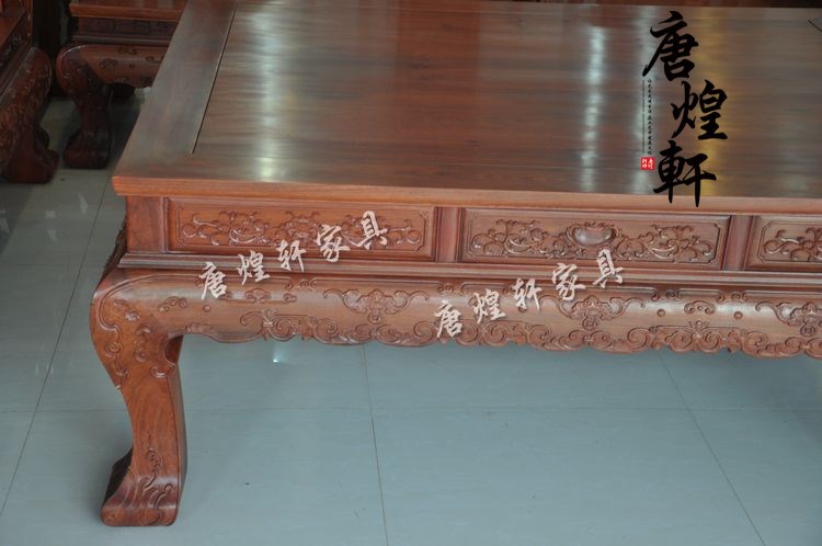 缅甸花梨宝座沙发十一件套 (22)