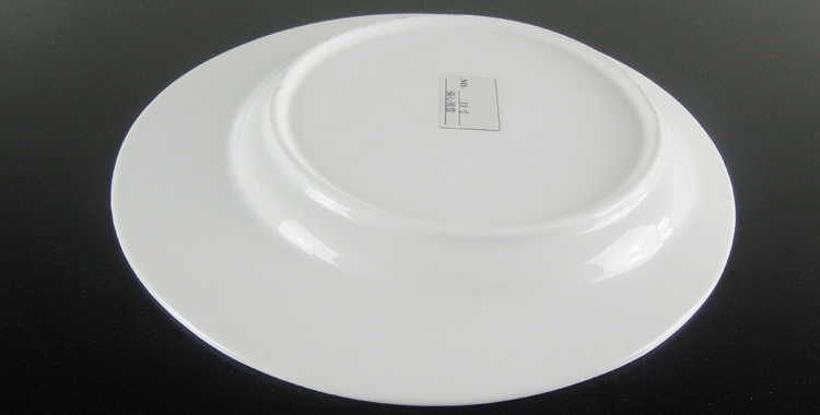 潮州镁质酒店陶瓷用品 陶瓷圆盘 平盘 浅式盘 后厨餐具 偏心圆盘